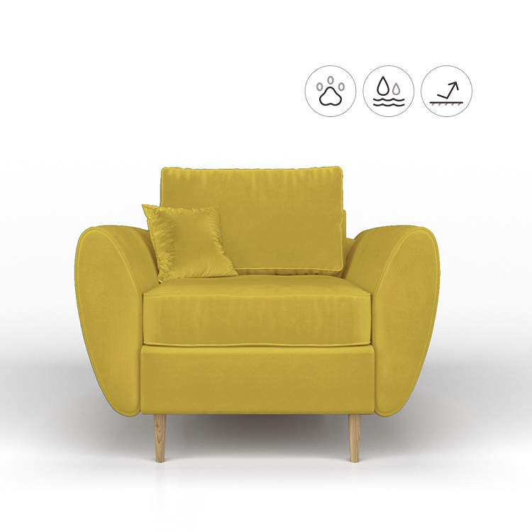 Кресло Мастерфабрик Баако Saga yellow ткань рогожка