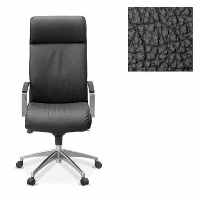 Кресло Юнитекс Аполло 2 для руководителя натуральная кожа с компаньоном черная