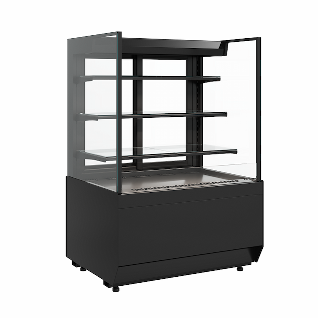 Витрина холодильная Carboma Cube 2 KC70 VM 0,9-2 STANDARD открытая прямая боковина (версия 2.0) (9005)