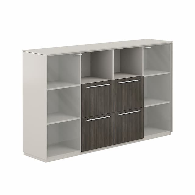 Шкаф средний со стеклом и ящиками Norden Атлас NZ-0316.GS.BT