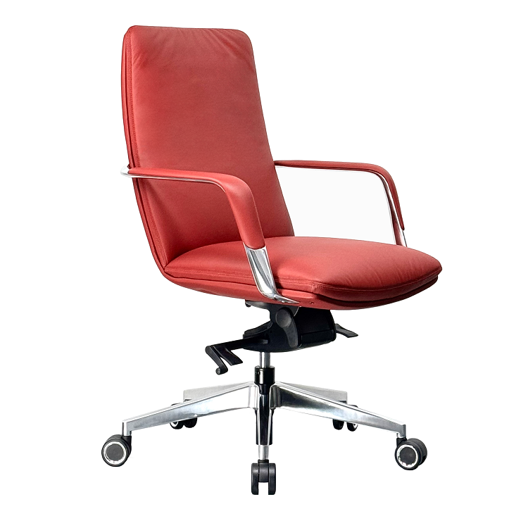 Кресло офисное Norden Neo LB HD-2218L red (красная кожа/алюминиевая база)
