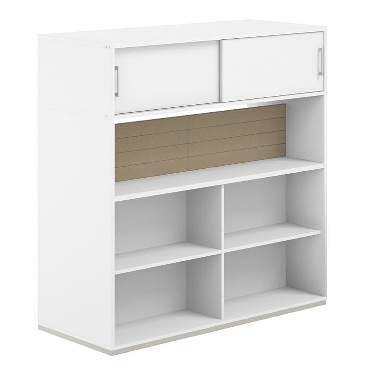 Стеллаж-комбо 1238 двухсторонний Norden Allegro AG.254.110.654.BG с антресолью и экраном тканевым низким