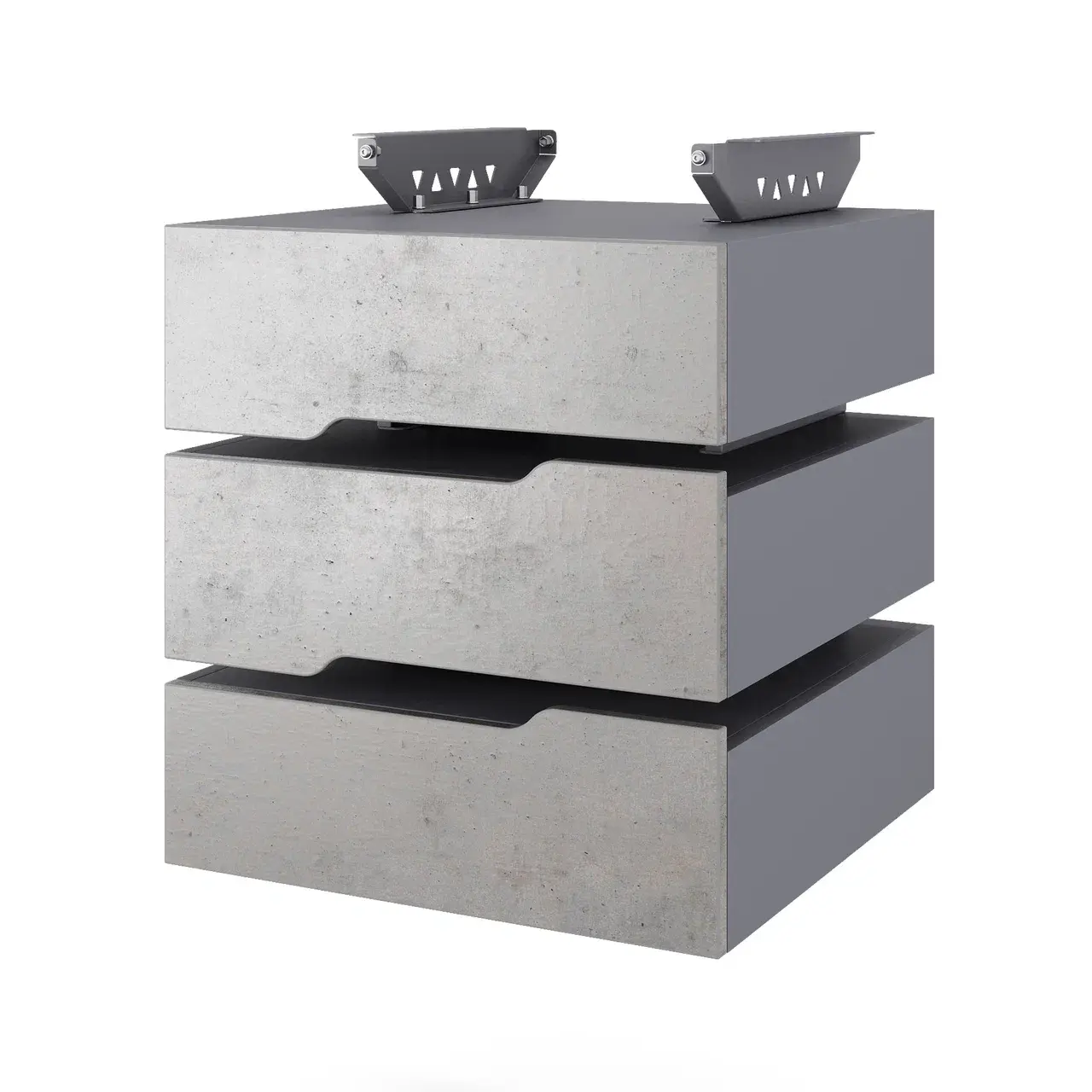Тумба подвесная на 3 ящика Kobor T-3 graphite/chicago