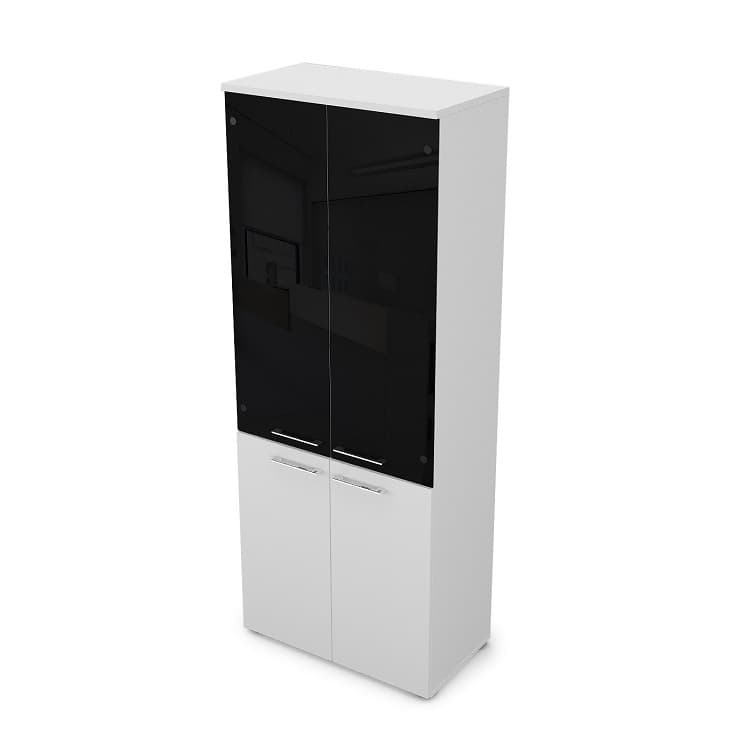Шкаф АЛСАВ Gloss line 9НШ.005.22 белый премиум/металл глянец